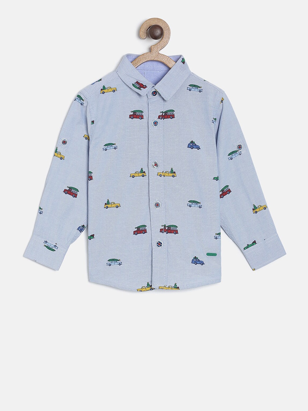 

TALES & STORIES Boys Blue Regular Fit Printed Casual Shirt