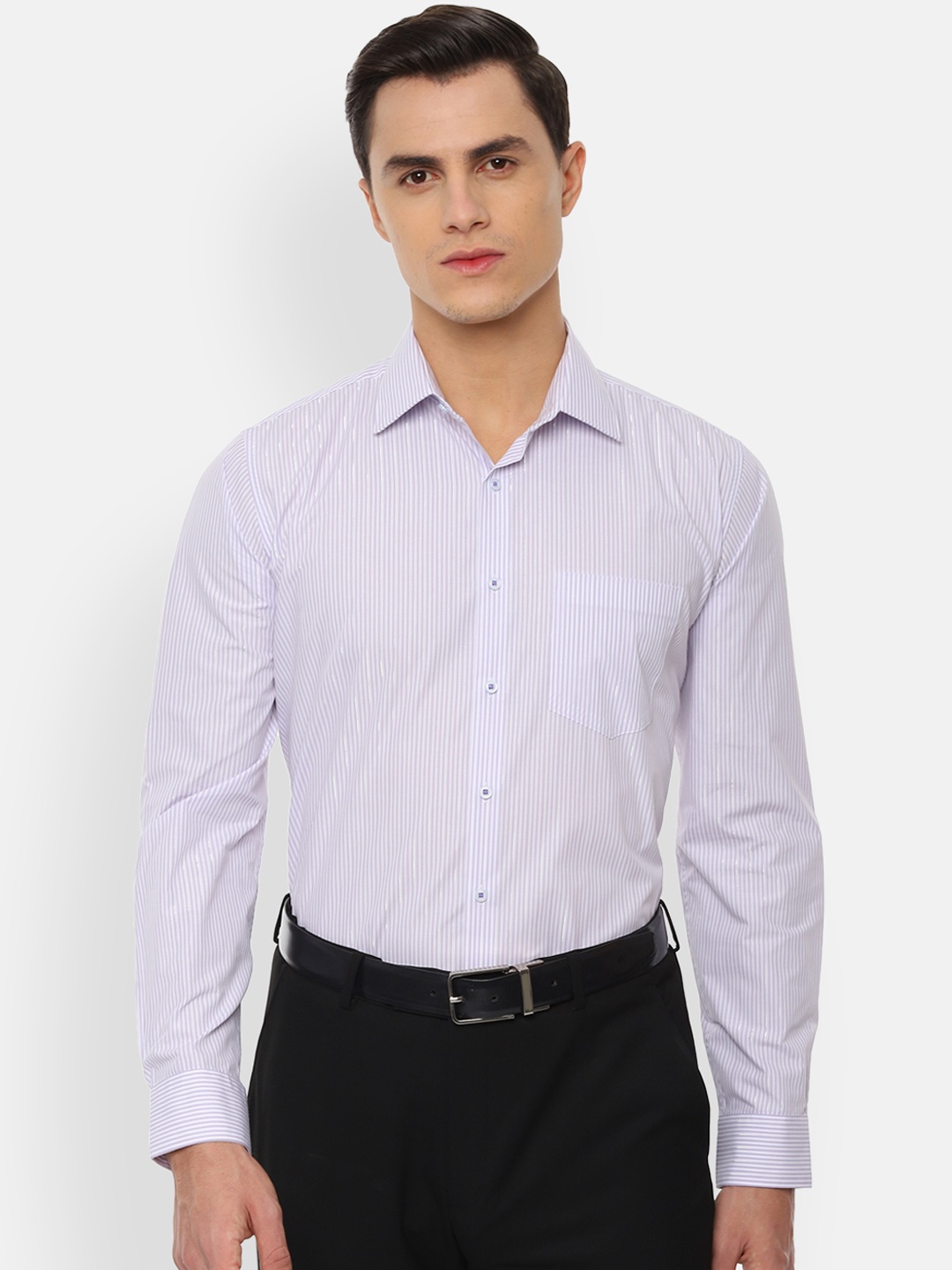 

Van Heusen Men Purple Slim Fit Striped Formal Shirt