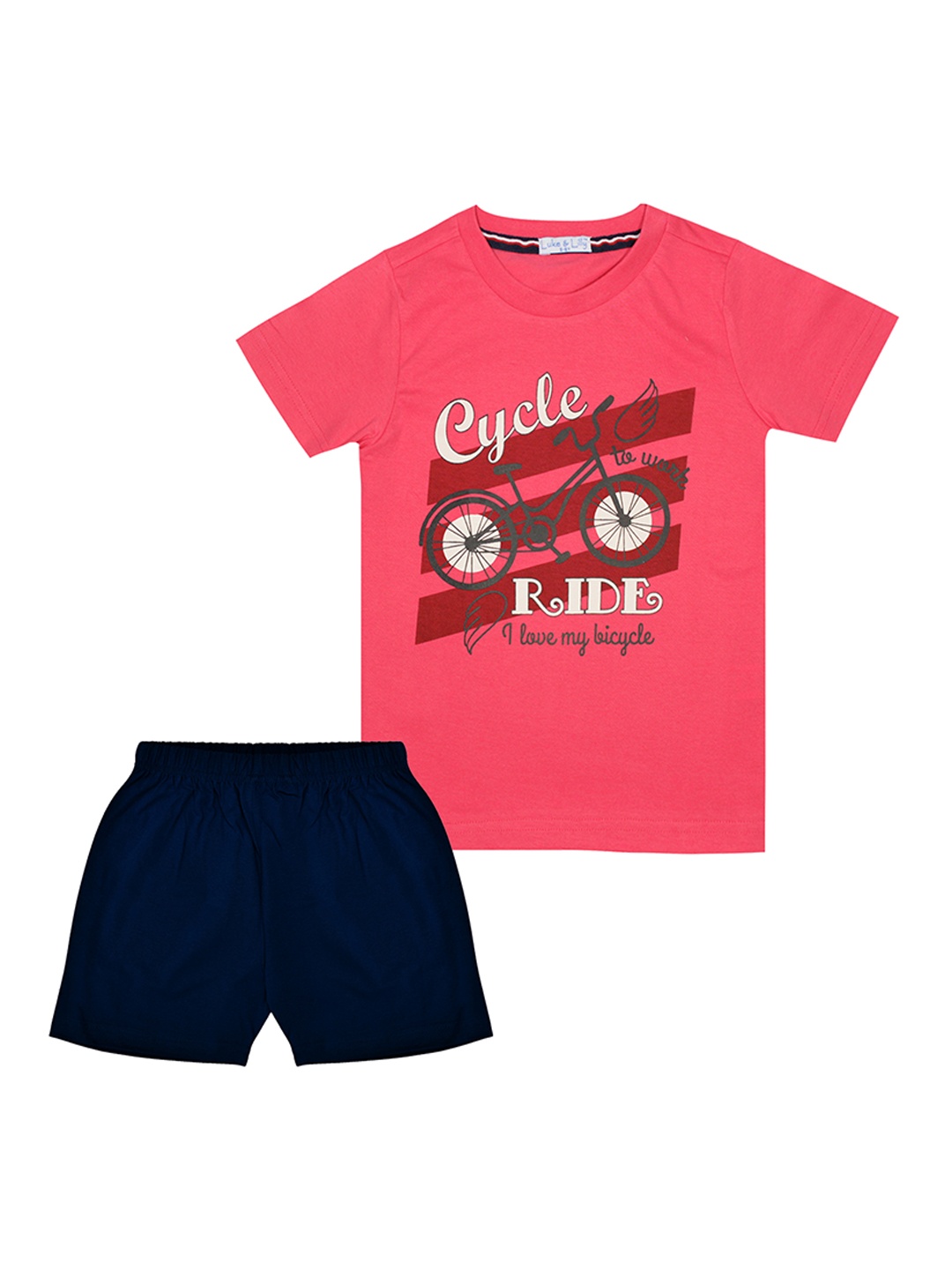 Luke & Lilly Boys Red & Black Printed T-shirt with Shorts