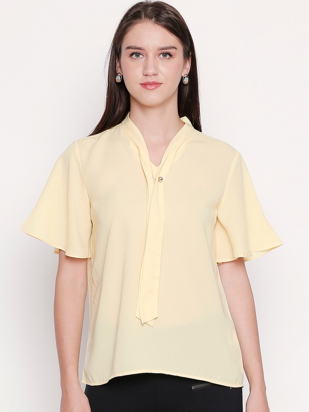 

Annabelle by Pantaloons Women Yellow Solid Top