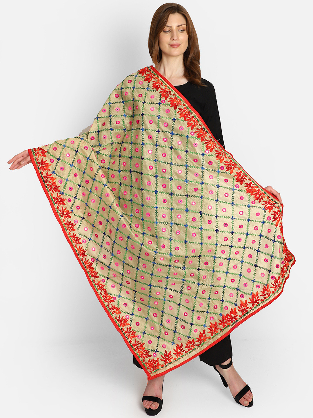 

amraoo Multicoloured Embroidered Dupatta, Multi