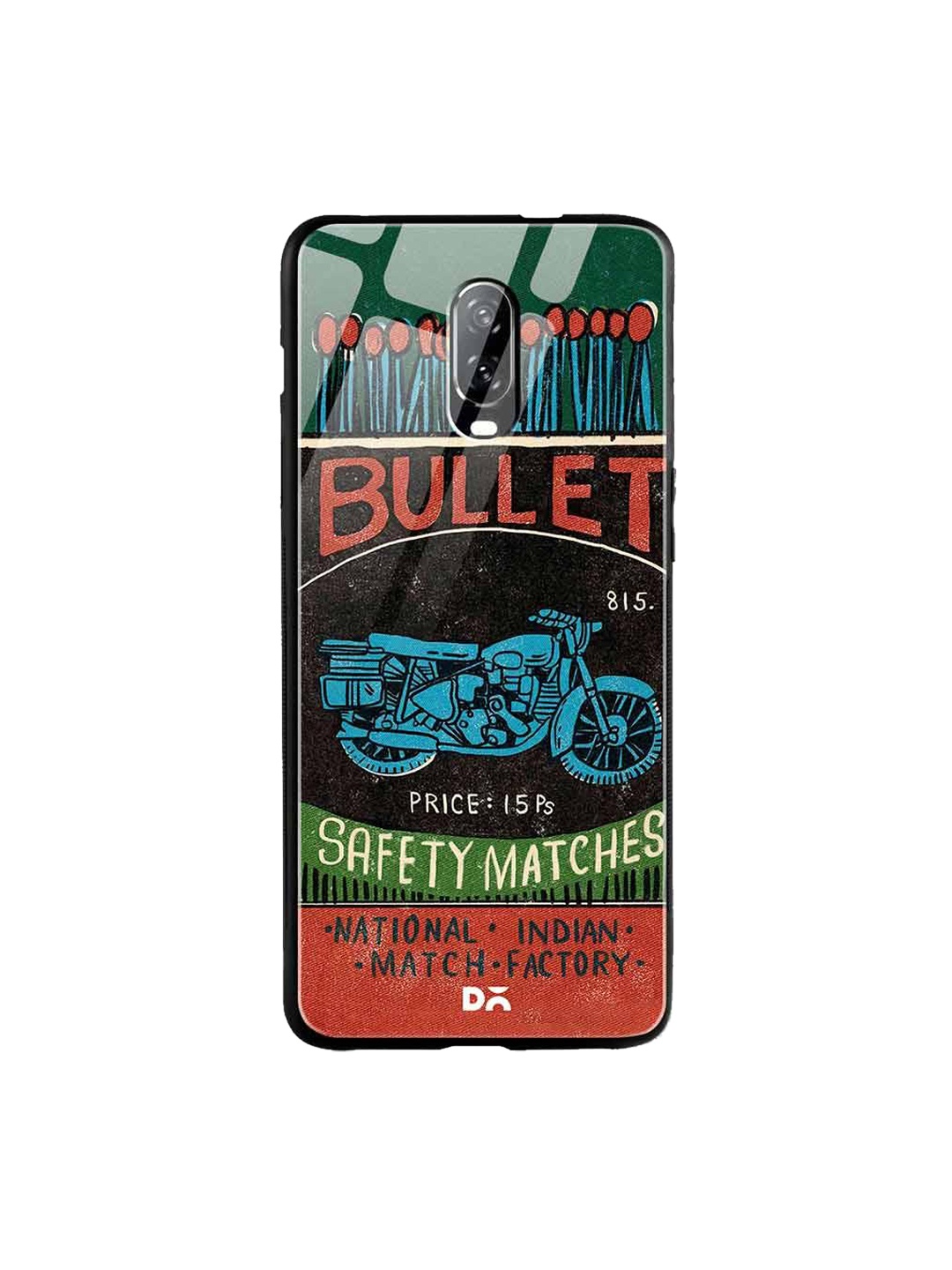 

DailyObjects Black & Red Bullet Matchbox OnePlus 6T Glass Case