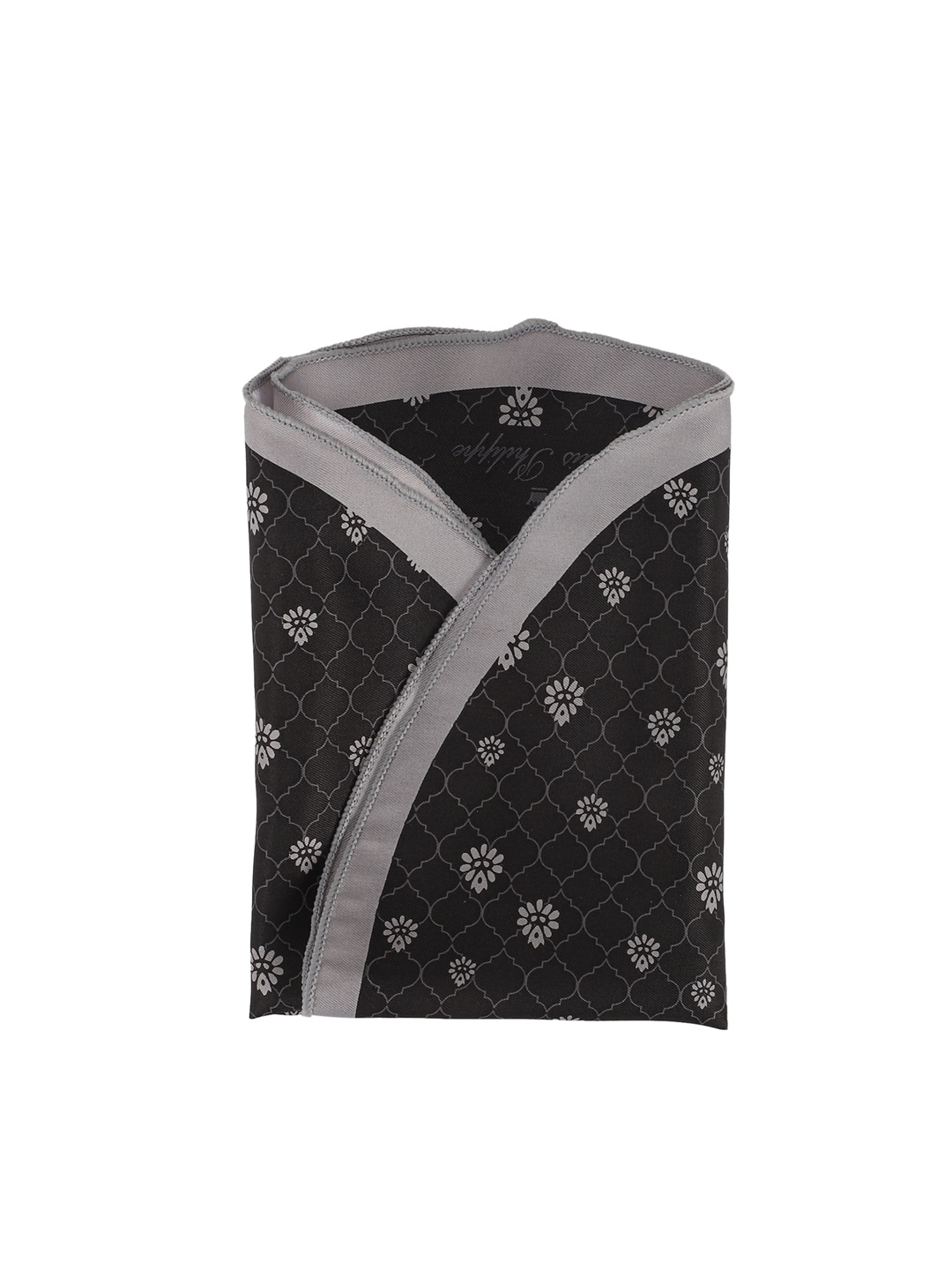 Louis Philippe Men Black Printed Pocket Square