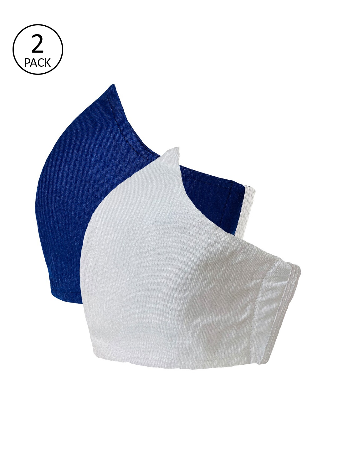 

Sera Adults Pack Of 2 Solid 3-Ply Reusable Cloth Masks, Blue