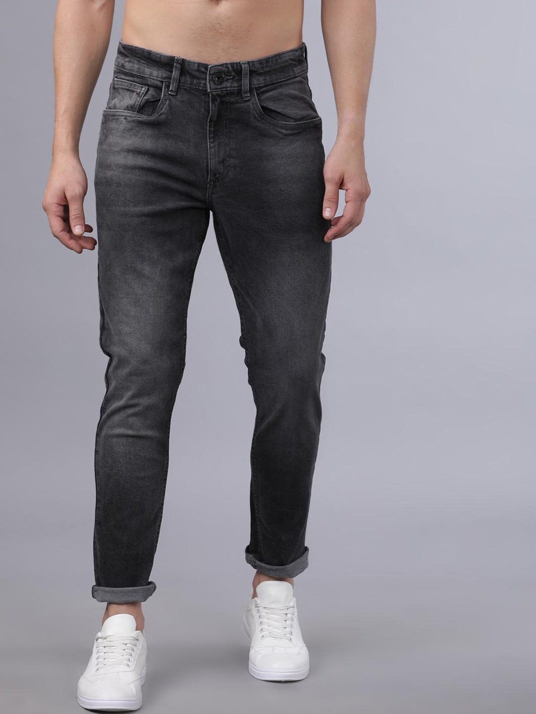 

Horsefly Men Charcoal Grey Tapered Fit Mid-Rise Clean Look Stretchable Jeans