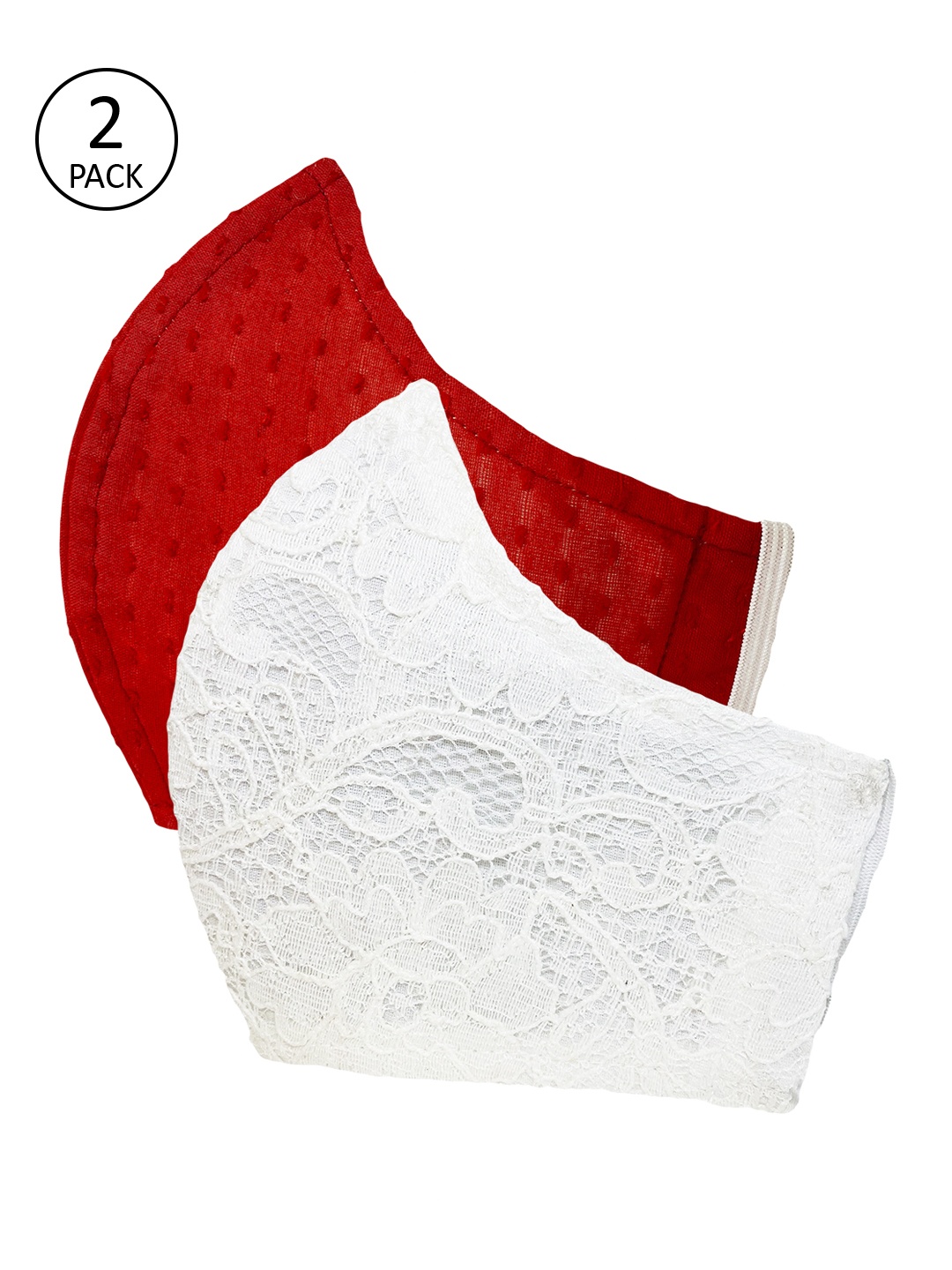 

Sera Adults Pack Of 2 Self Design 3-Ply Reusable Cloth Masks, White