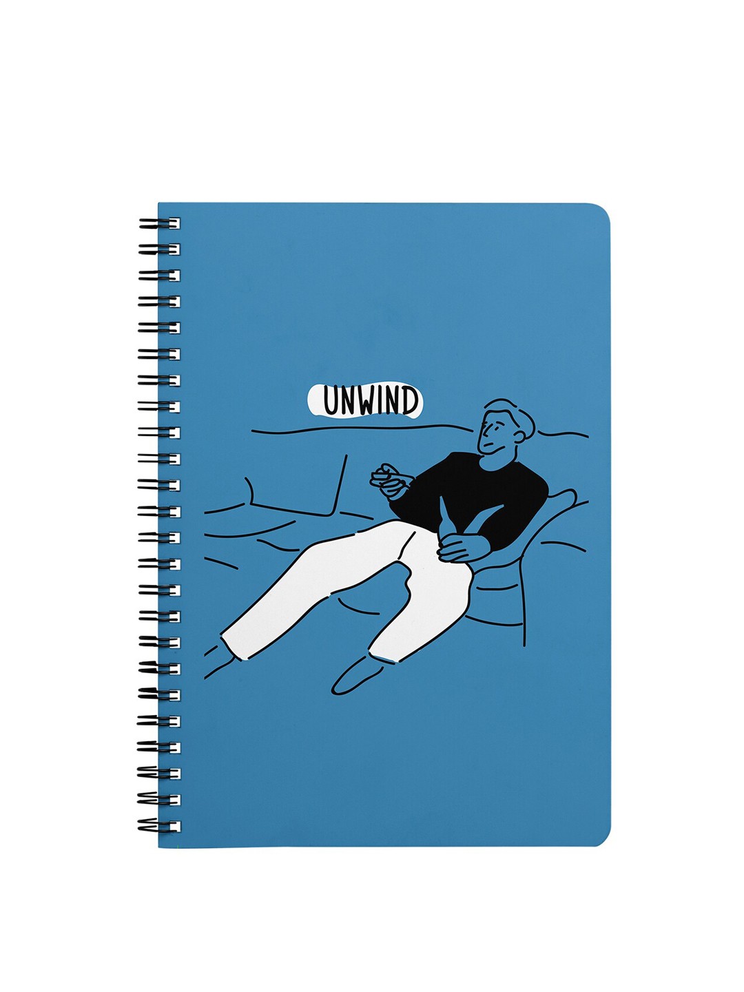 

Dailyobjects Blue & White Unwinder A5 Spiral Notebook