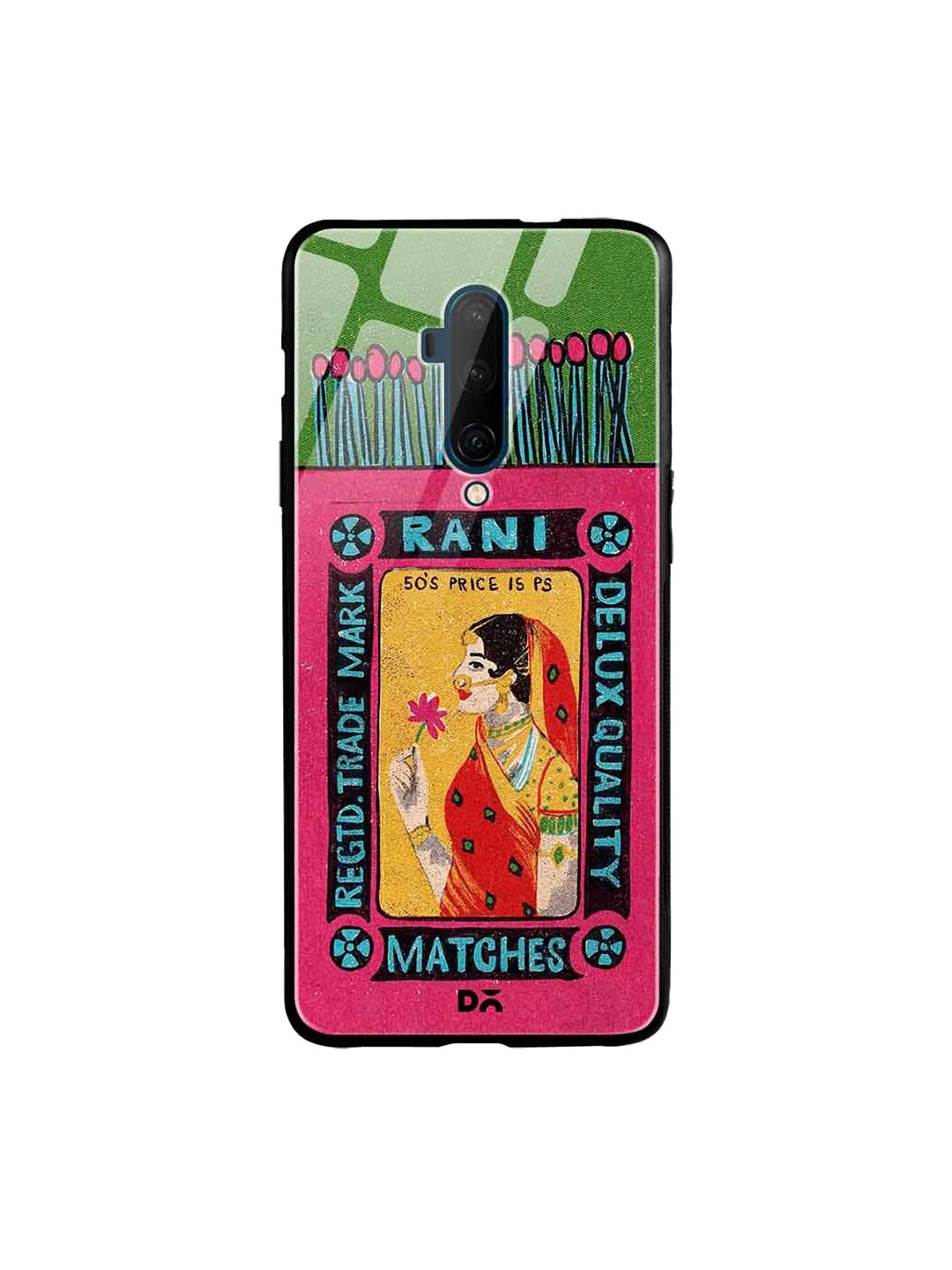 

DailyObjects Green & Pink Rani Matchbox OnePlus 7T Pro Glass Case