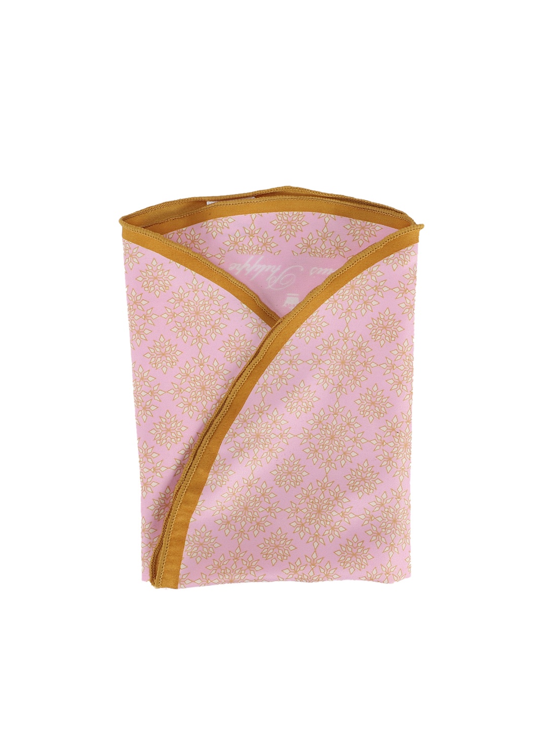 

Louis Philippe Men Pink & Yellow Printed Silk Round Pocket Square