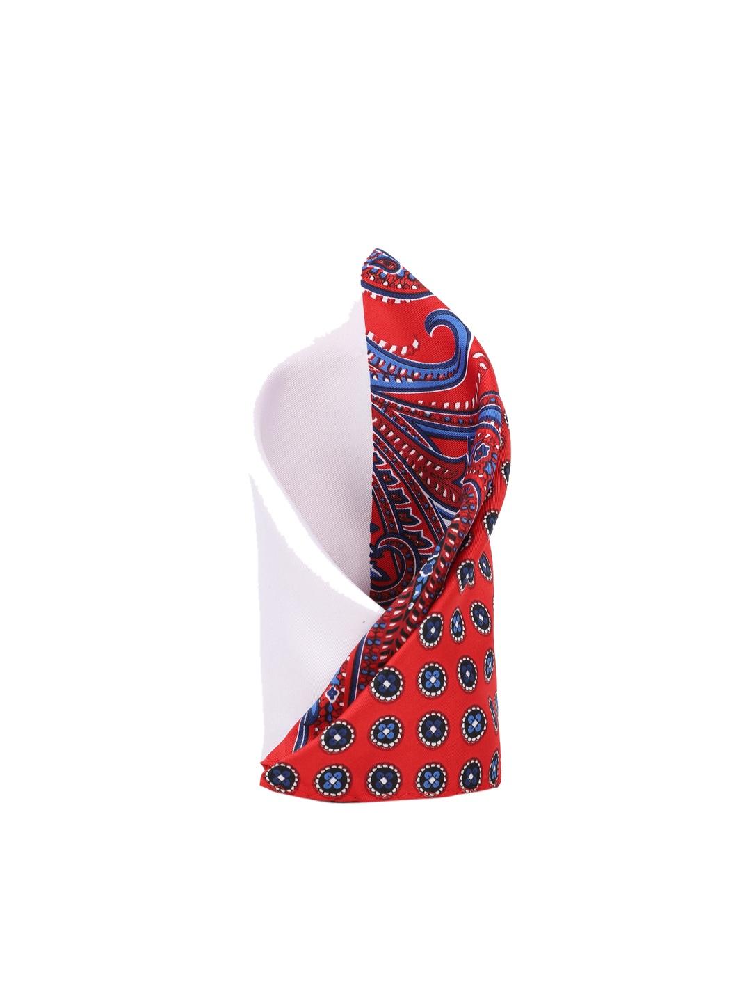 

Louis Philippe Men Red & White Colourblocked Pocket Square