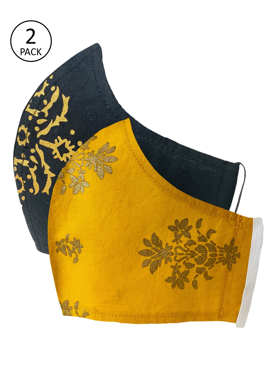

Sera Adults Pack Of 2 Printed 3-Ply Reusable Cloth Masks, Multi