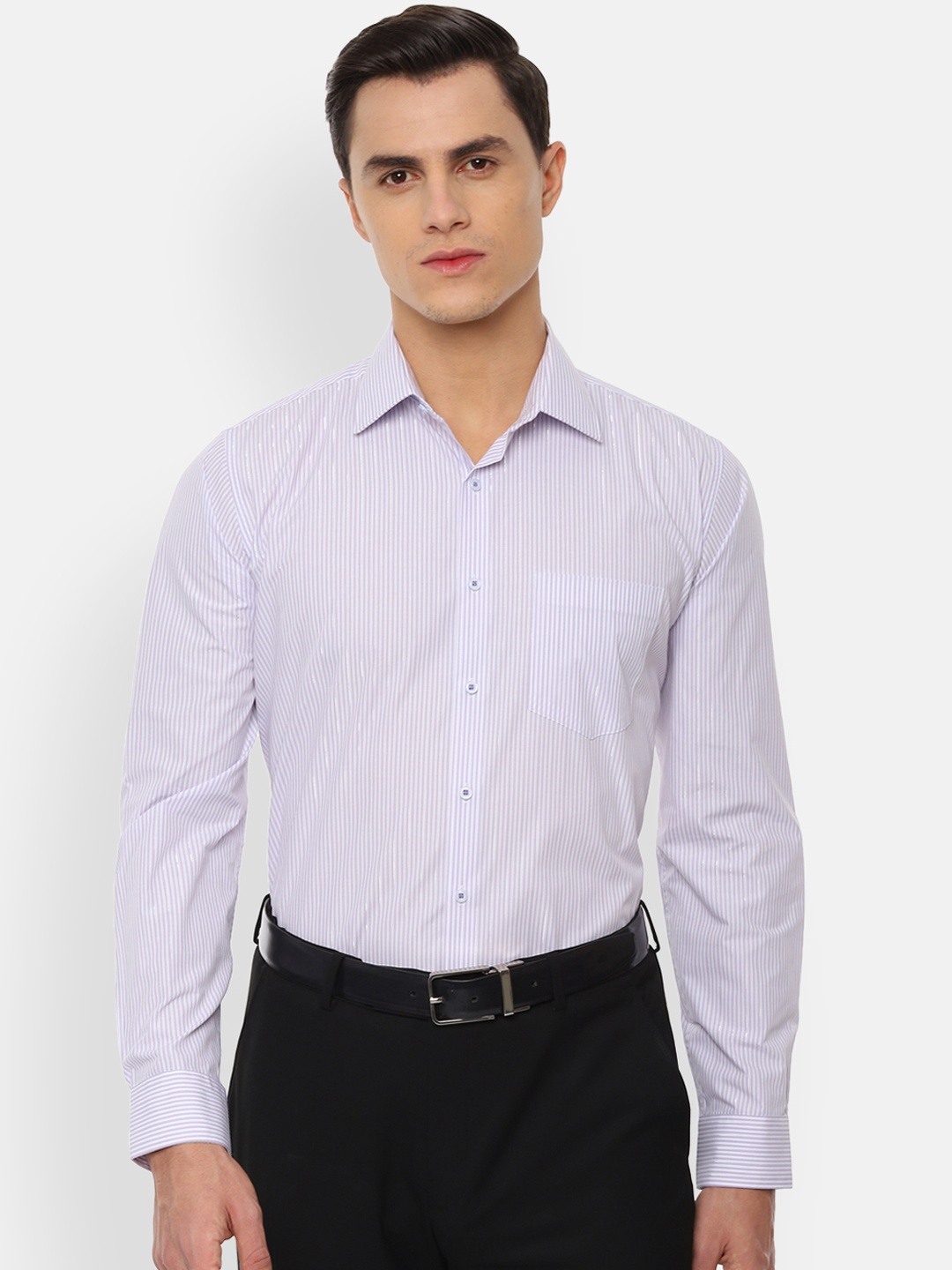 

Van Heusen Men Purple Slim Fit Striped Formal Shirt