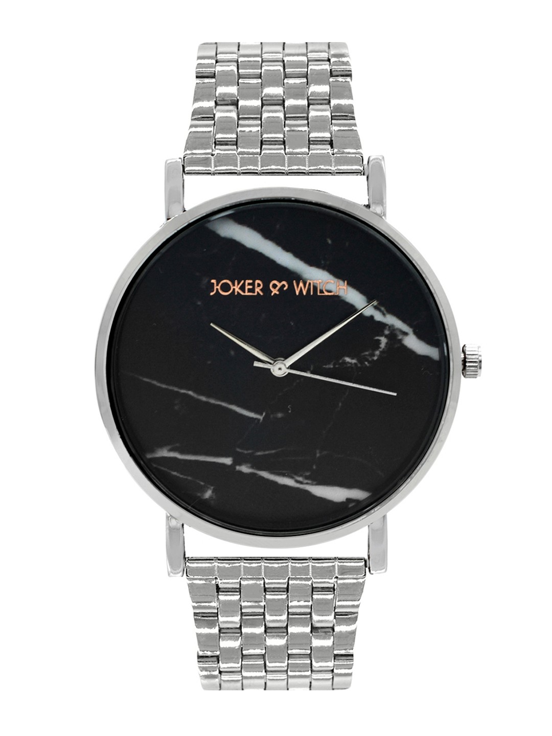 

JOKER & WITCH Unisex Black & Silver-Toned Analogue Watch AMWW341