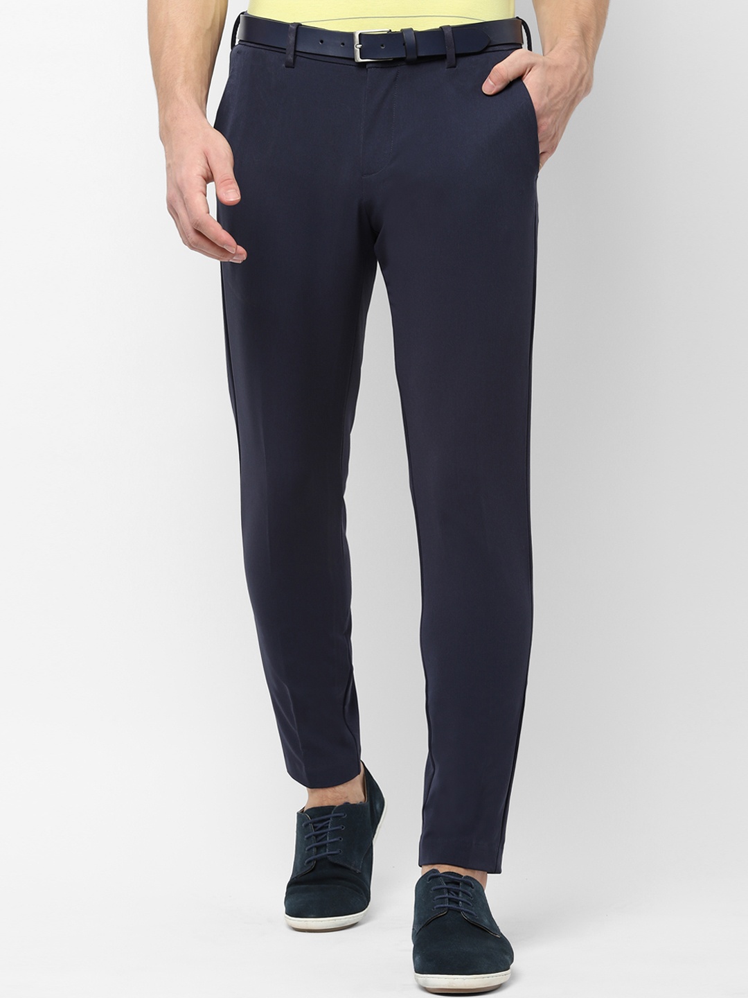 

Allen Solly Men Navy Blue Slim Fit Solid Regular Trousers