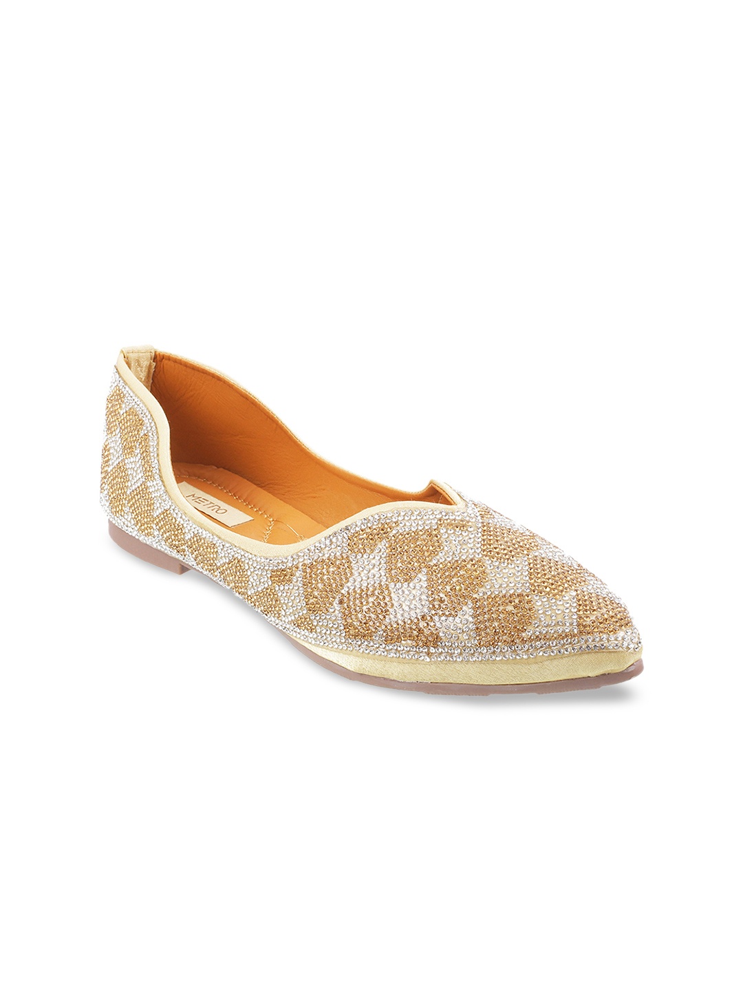 

Metro Women Gold & Silver Embellished Mojaris