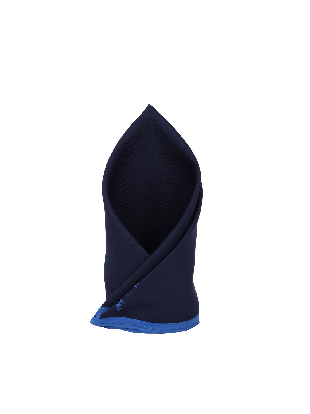 Louis Philippe Men Navy Blue Solid Pocket Square