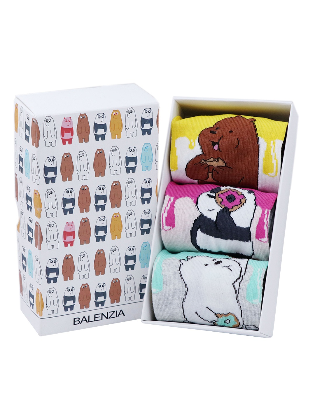 

Cartoon Network Women Pack of 3 We Bare Bears Assorted Ankle-Length Socks