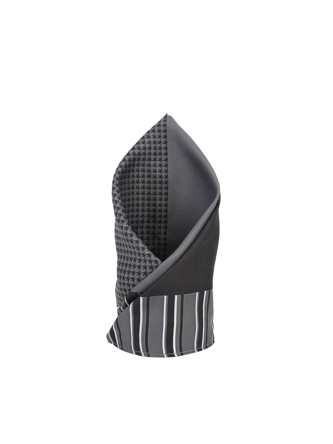 

Louis Philippe Grey And Black Silk Pocket Square