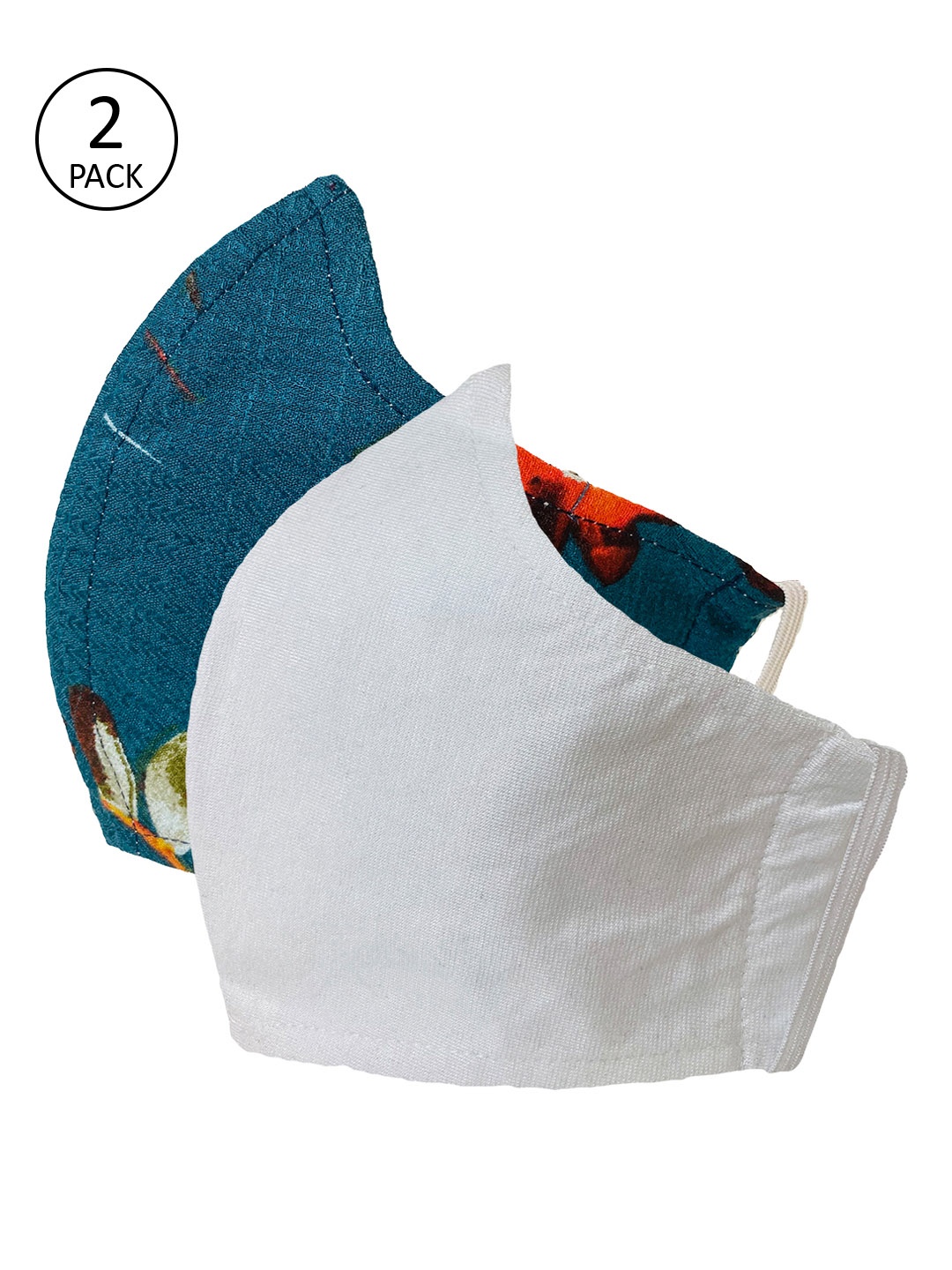 

Sera Unisex 2 Pcs Printed 3-Ply Reusable Outdoor Fabric Masks, White