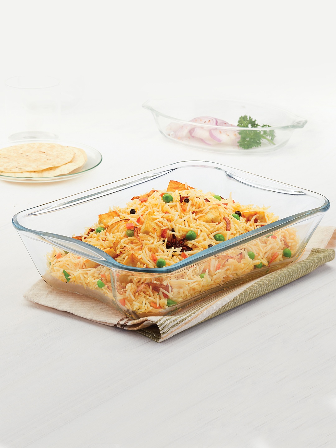 

BOROSIL Transparent Borosilicate Glass Rectangular Dish Container