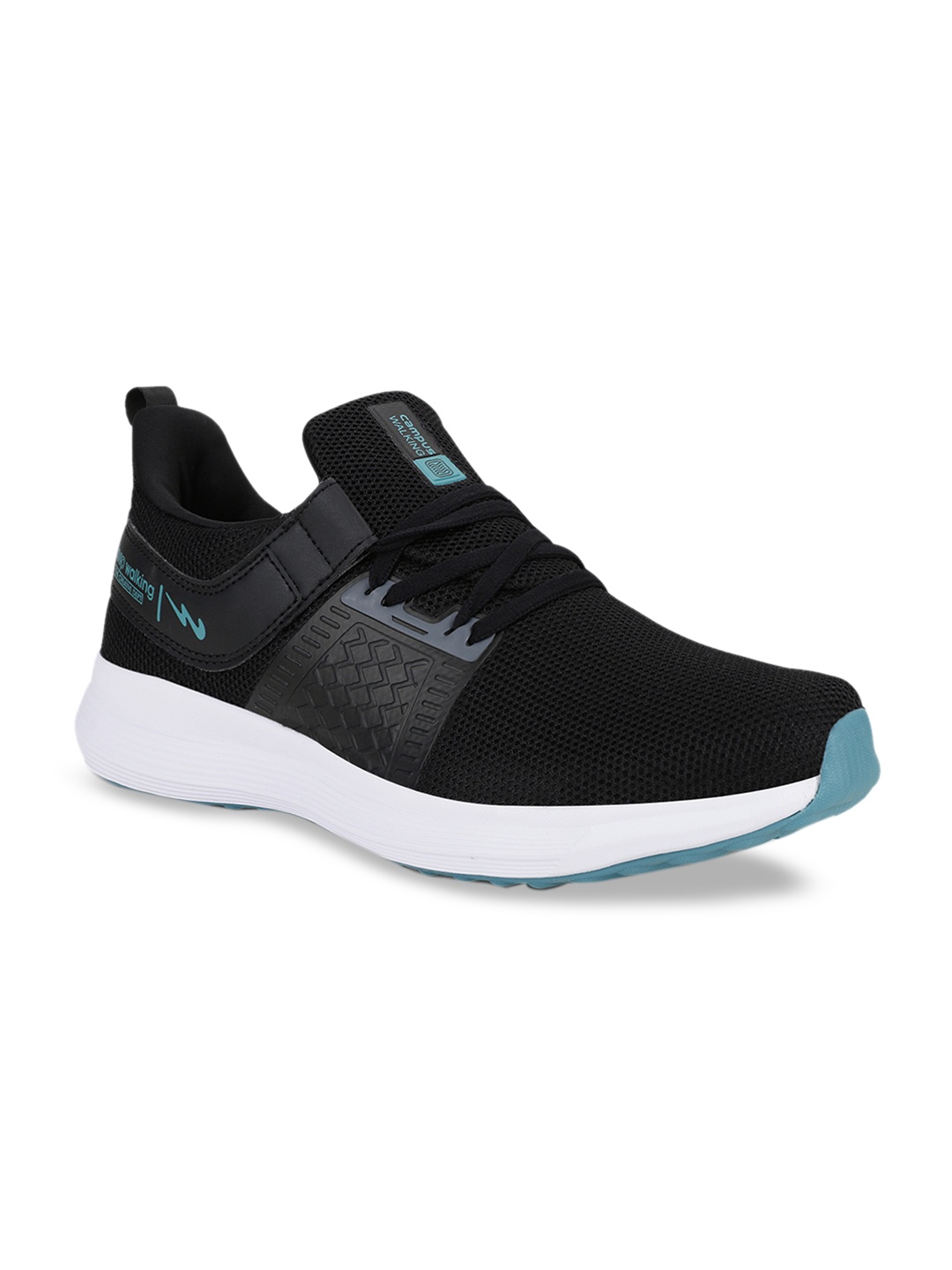 

Campus T-CROSS-2 Men Black & turquoise Blue Mesh Running Shoes