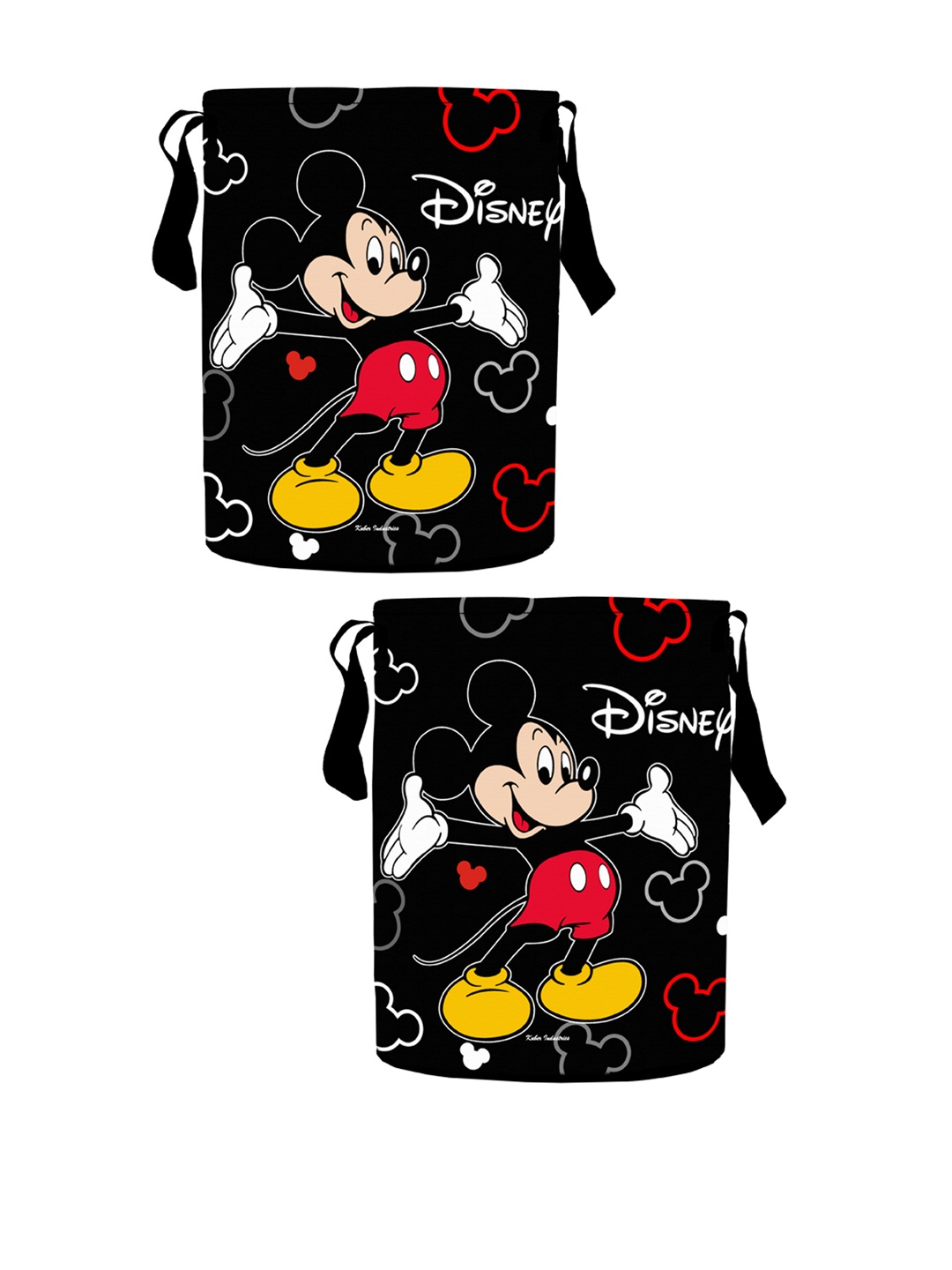 

Kuber Industries Set Of 2 Black & Red Disney Printed Waterproof Laundry Bags