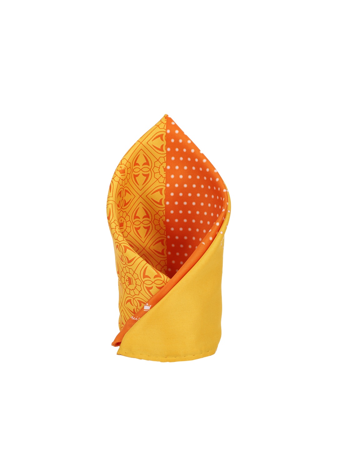 

Louis Philippe Men Yellow & Orange Printed Silk Pocket Square