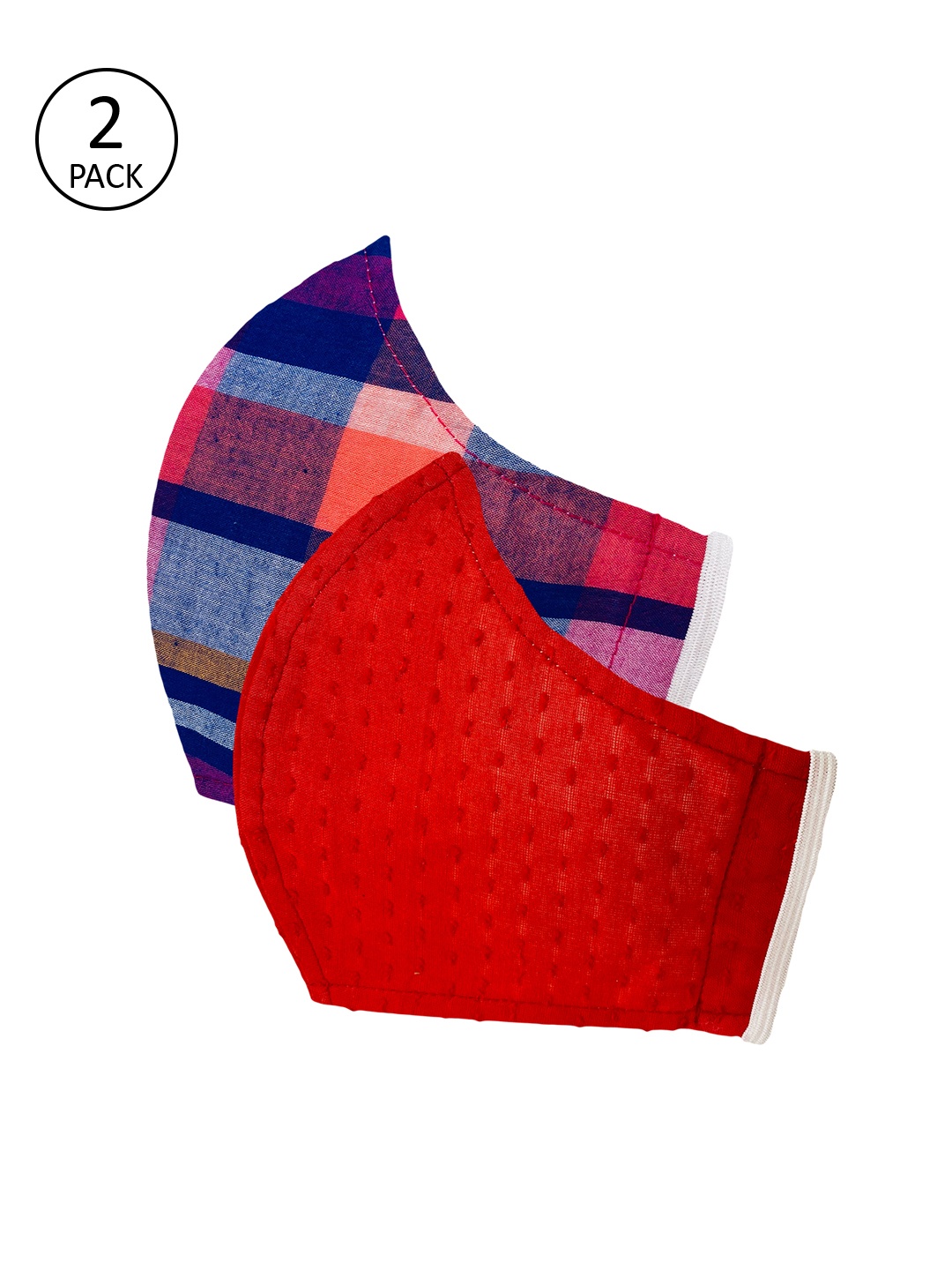 

Sera Unisex Pack Of 2 Multicoloured Reusable 3-Ply Cloth Masks, Multi