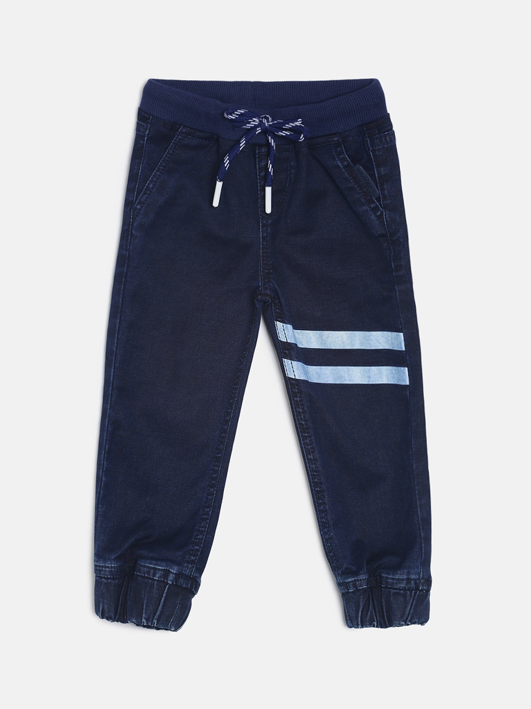 

TALES & STORIES Boys Navy Blue Jogger Mid-Rise Clean Look Jeans