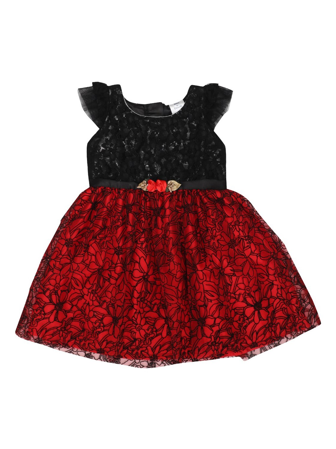

Doodle Girls Red Embellished A-Line Dress