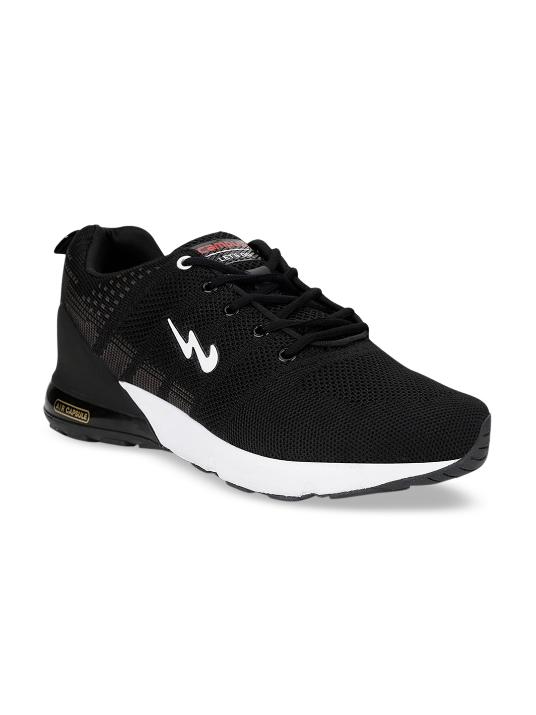 

Campus SYRUS Men Black & White Mesh Running Shoes