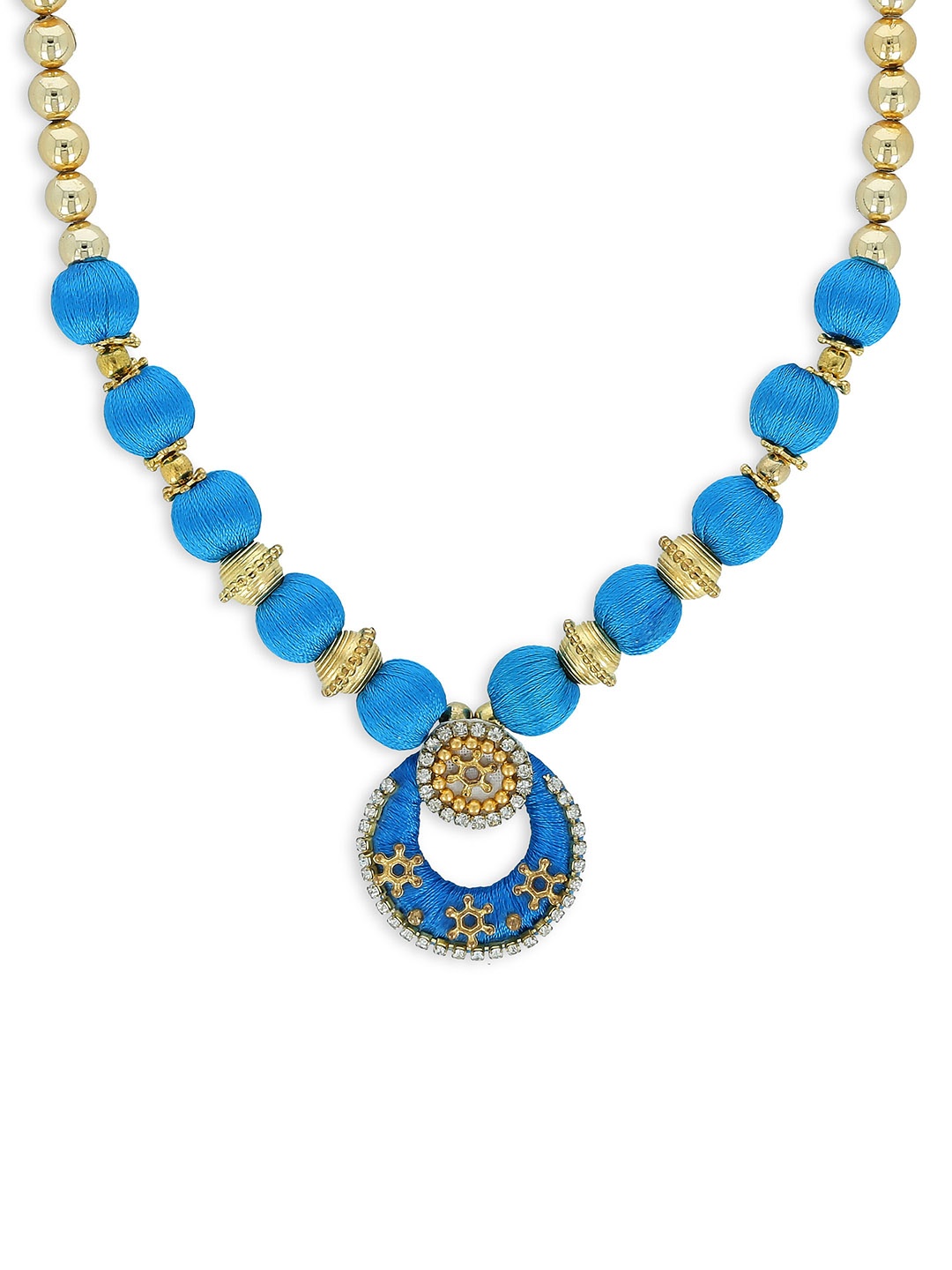 

AKSHARA Girls Blue & Gold-Toned Handcrafted Necklace
