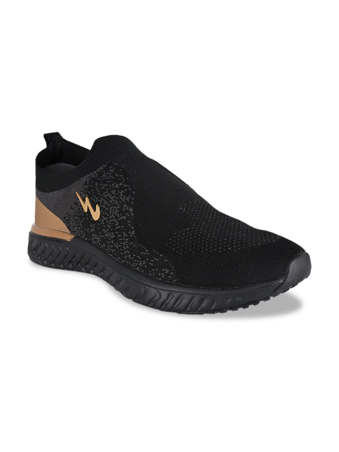 

Campus Men Black Mesh Walking Shoes