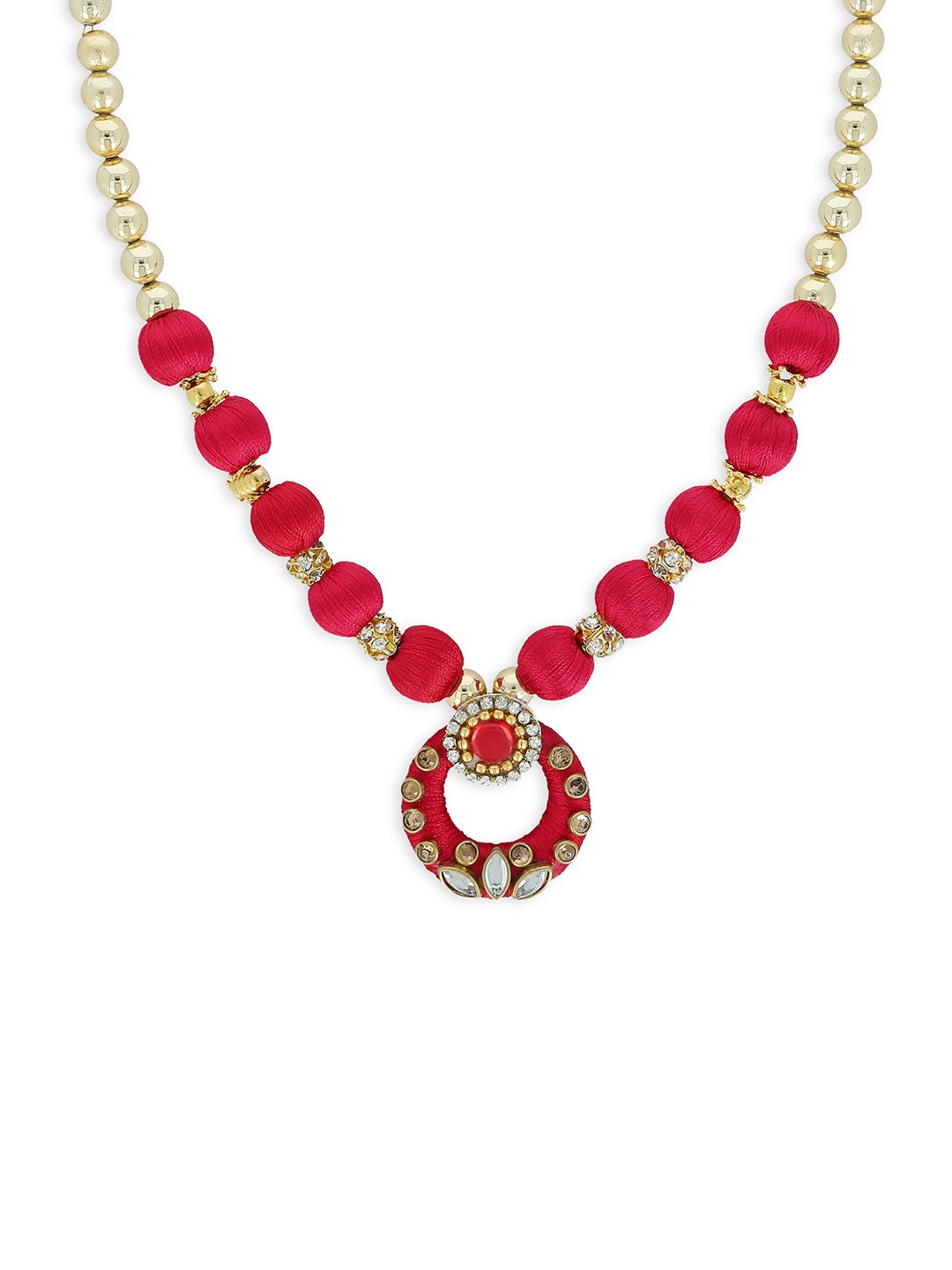 

AKSHARA Girls Red & Gold-Toned Handcrafted Necklace