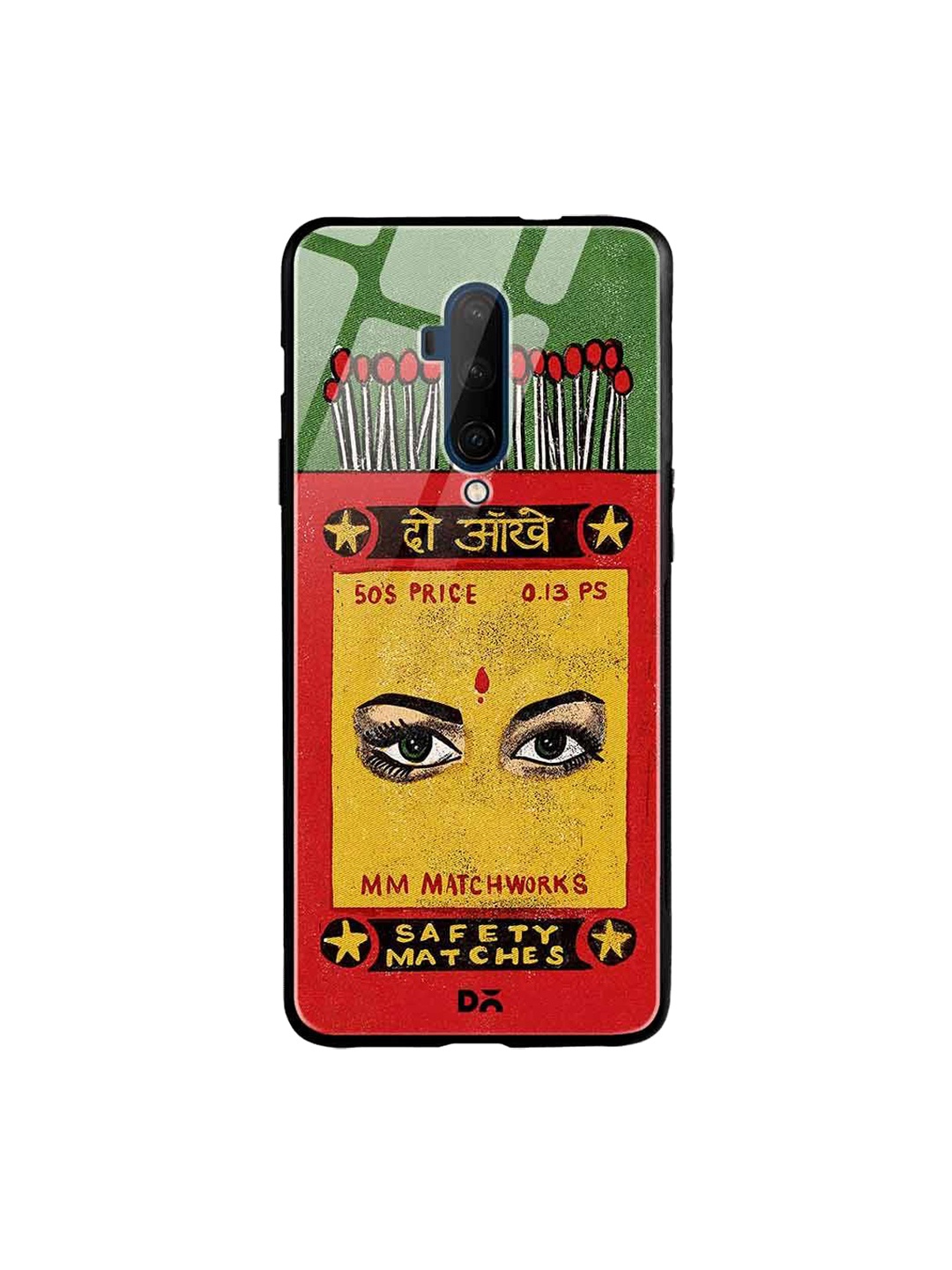 

DailyObjects Green & Red Do Aakhein Matchbox OnePlus 7T Pro Glass Case