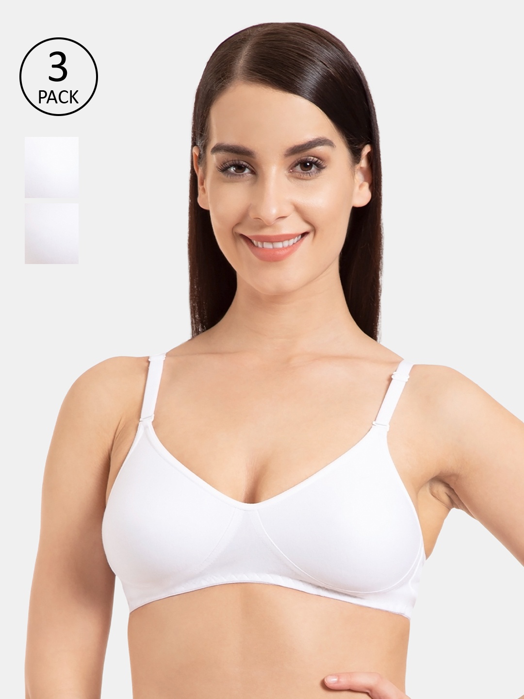 

Souminie White Solid Non-Wired Non Padded T-shirt Bra