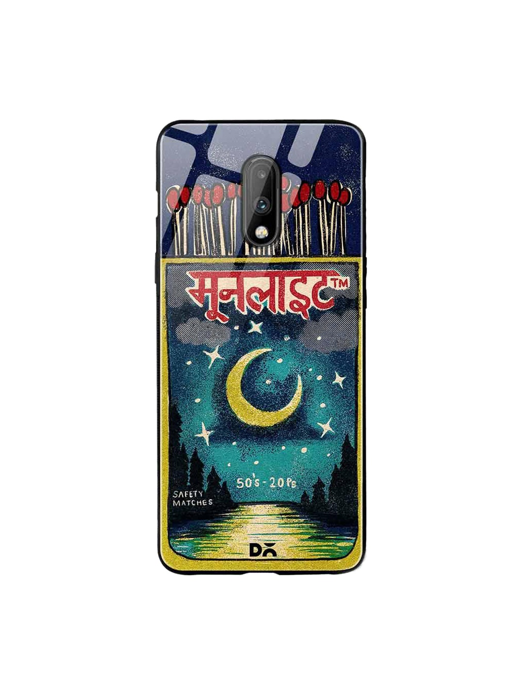 

DailyObjects Blue & Red Moonlight Matchbox OnePlus 7 Glass Case