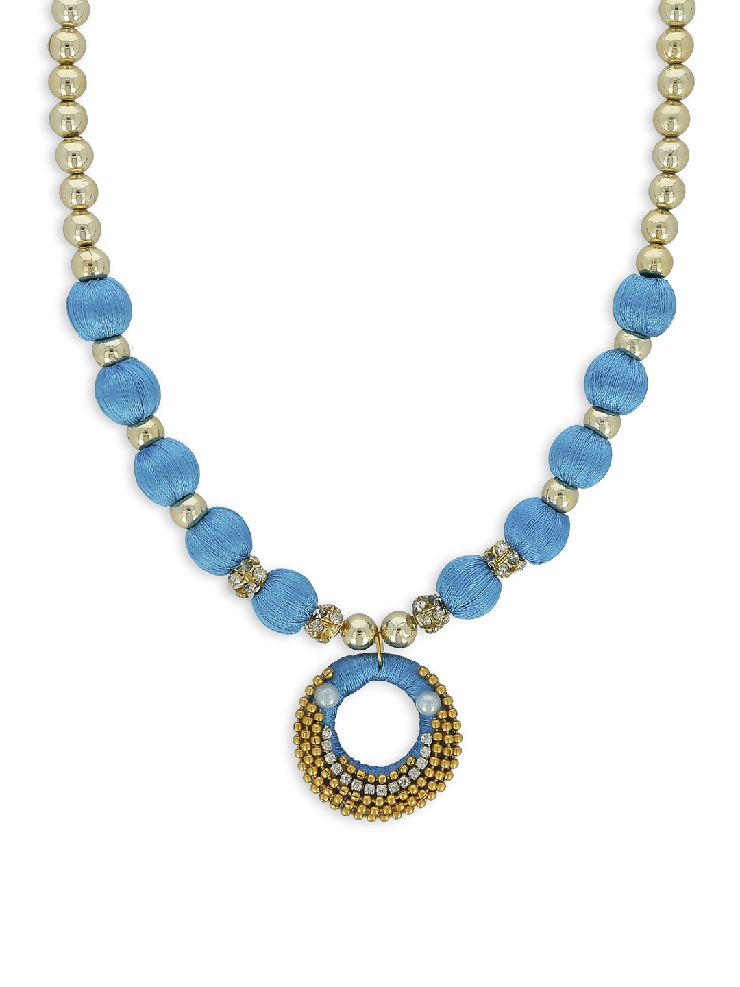 

AKSHARA Girls Blue & Gold-Toned Handcrafted Necklace