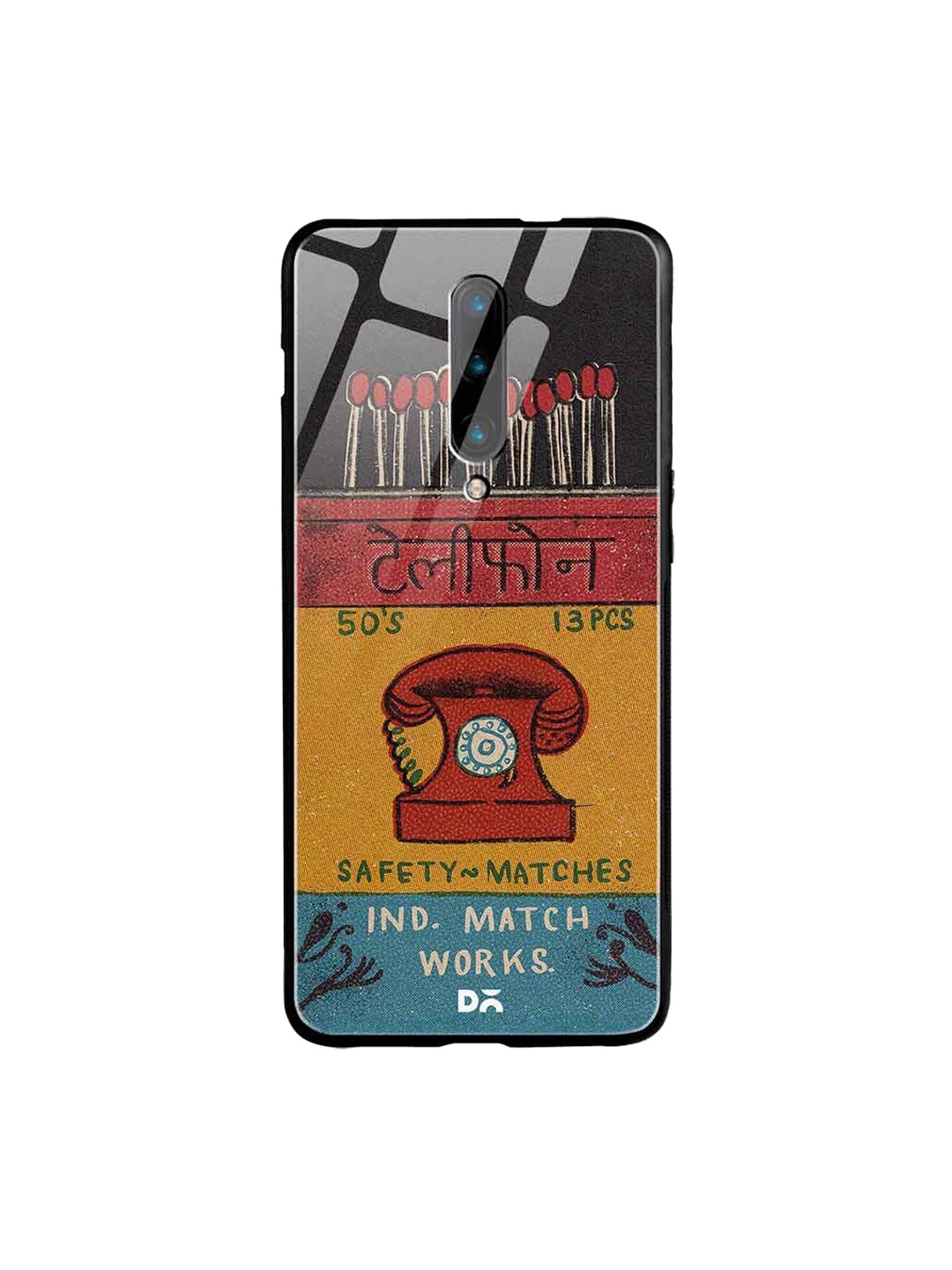 

DailyObjects Black & Red Telephone Matchbox OnePlus 7 Pro Glass Case