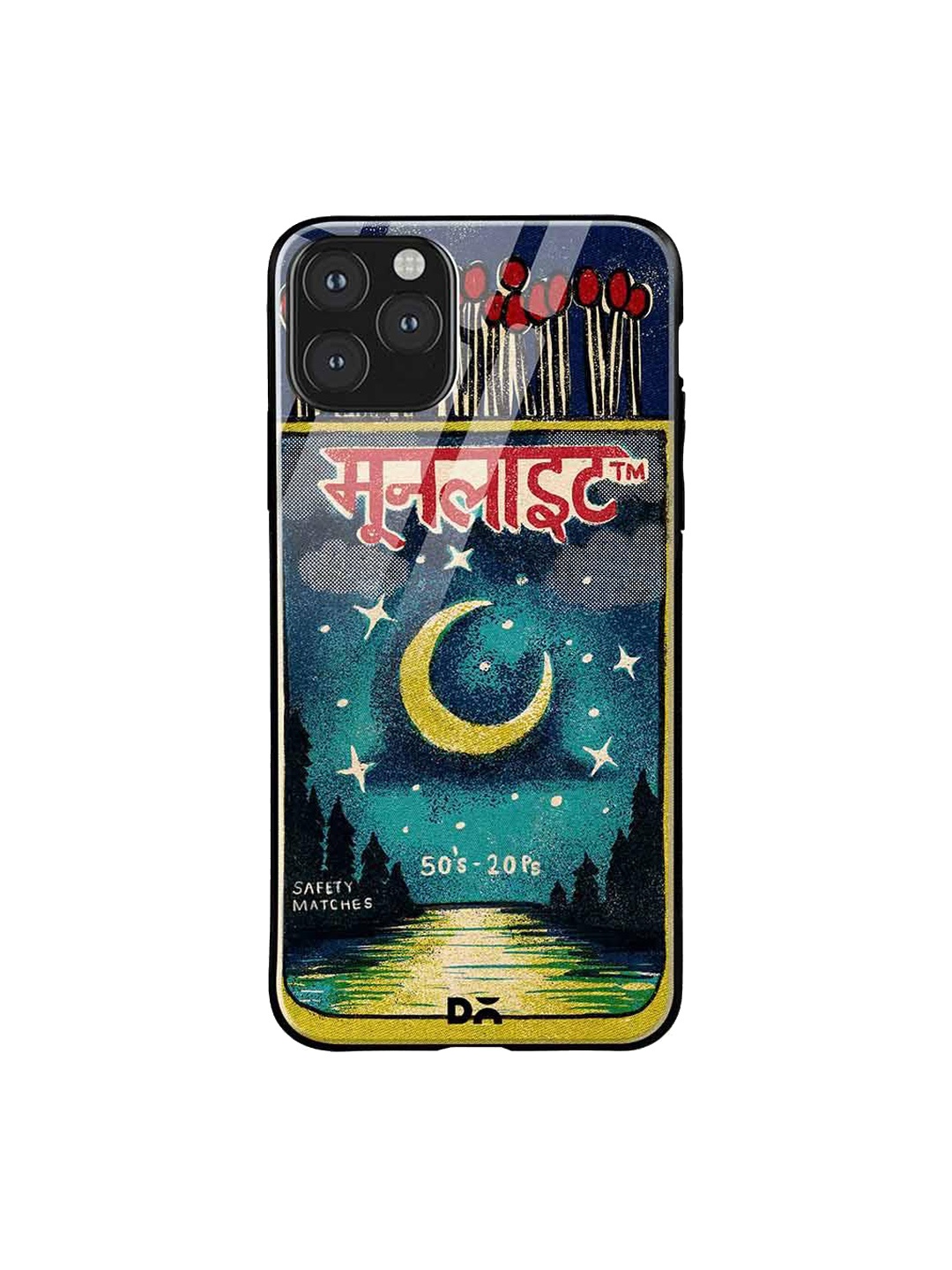 

DailyObjects Navy Blue & Green Moonlight Matchbox iPhone 11 Pro Glass Mobile Case