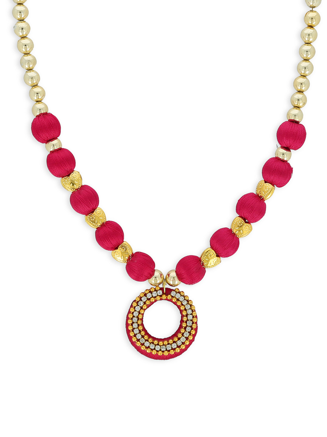 

AKSHARA Girls Red & Gold-Toned Handcrafted Necklace