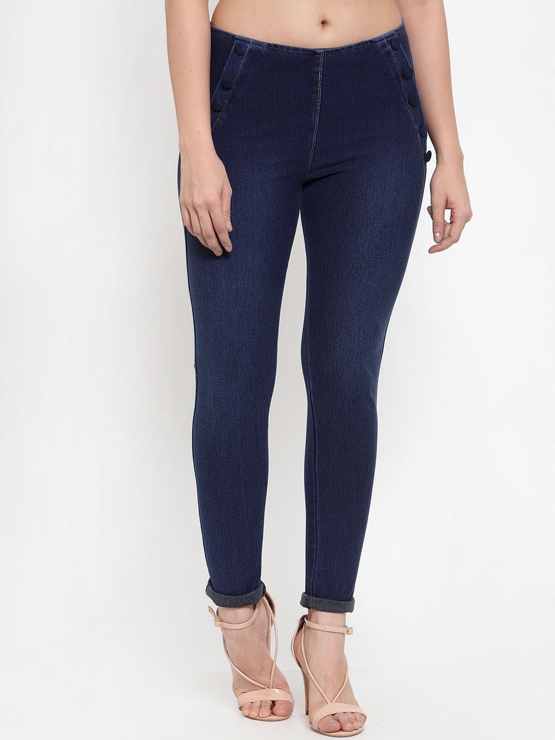 

Westwood Women Blue Solid Skinny-Fit Denim Jeggings