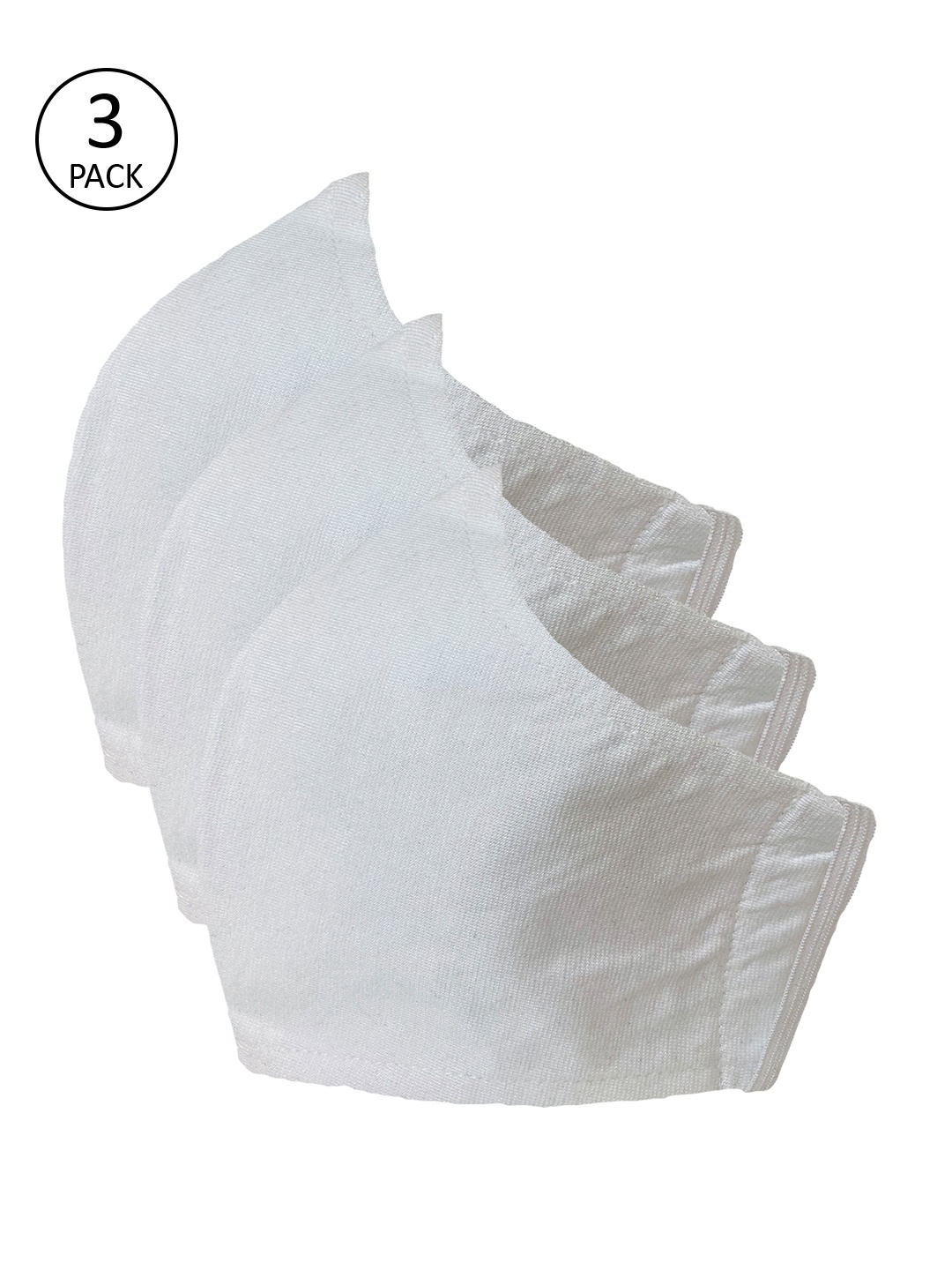 

Sera Adults Pack Of 3 Solid 3-Ply Reusable Cloth Masks, White