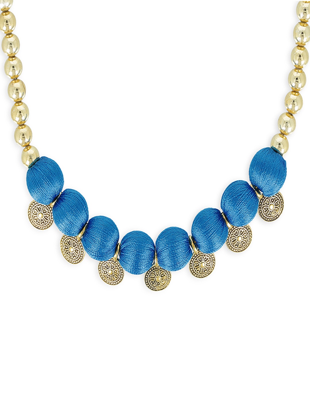 

AKSHARA Girls Blue & Gold-Toned Handcrafted Necklace