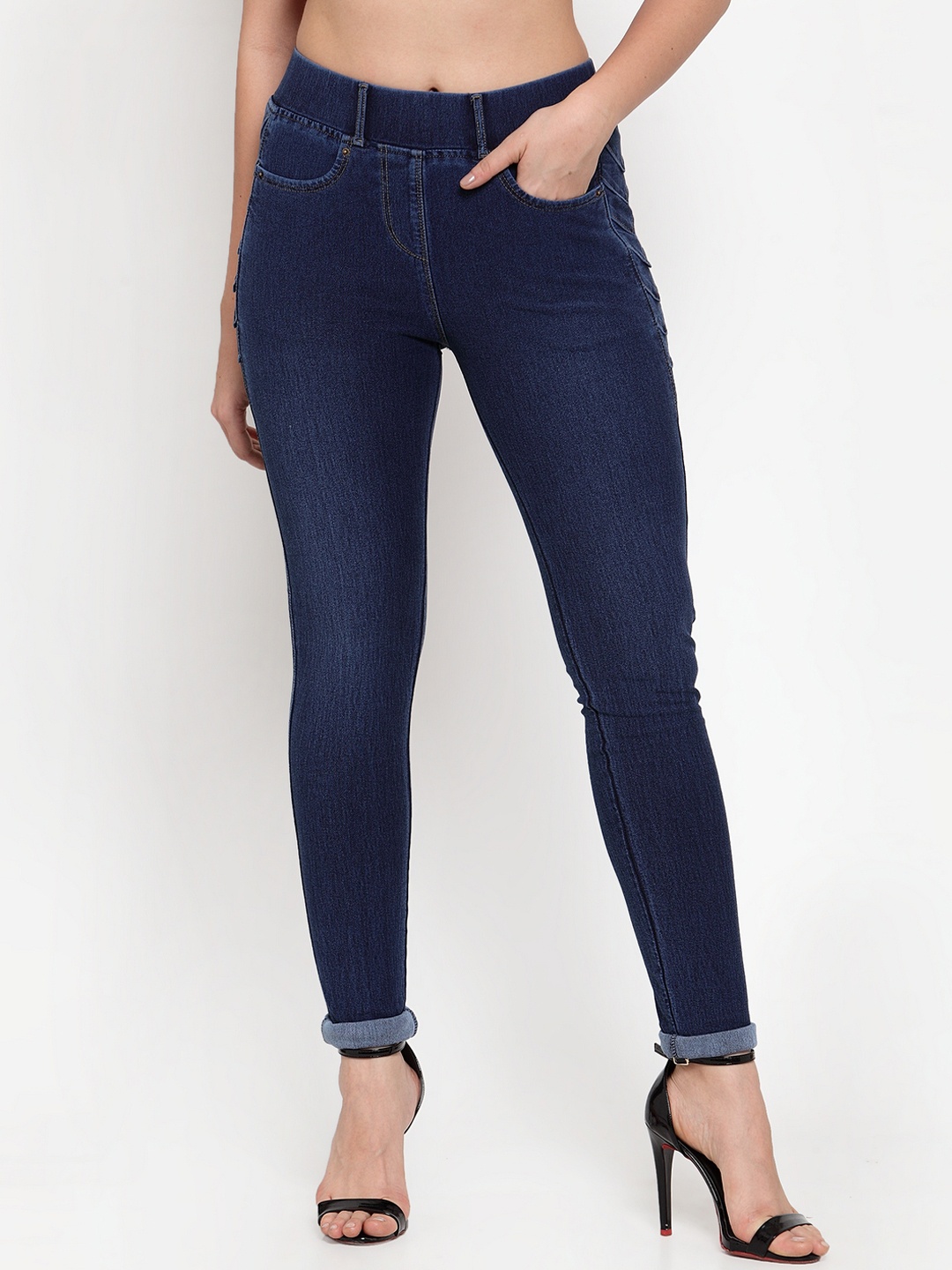 

Westwood Women Blue Solid Skinny-Fit Denim Jeggings