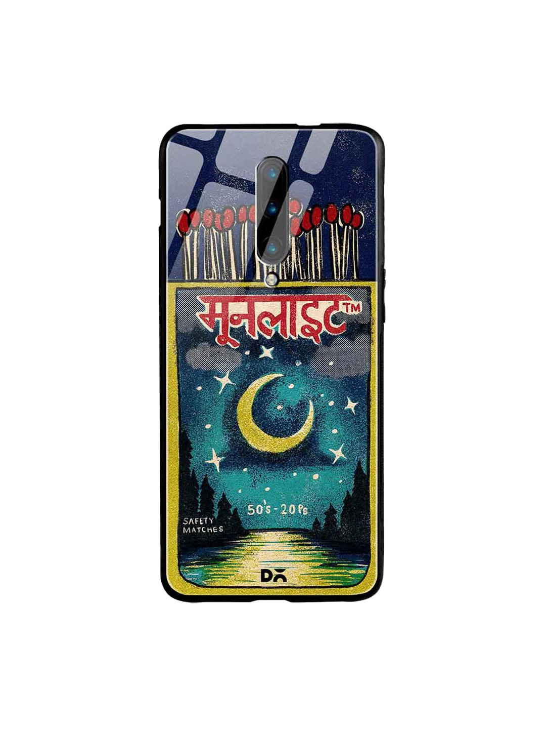 

DailyObjects Blue & Red Moonlight Matchbox OnePlus 7 Pro Glass Case