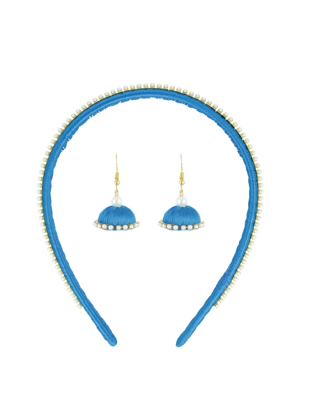 

AKSHARA Girls Blue Set of 2 Beaded Hair Accessory Set