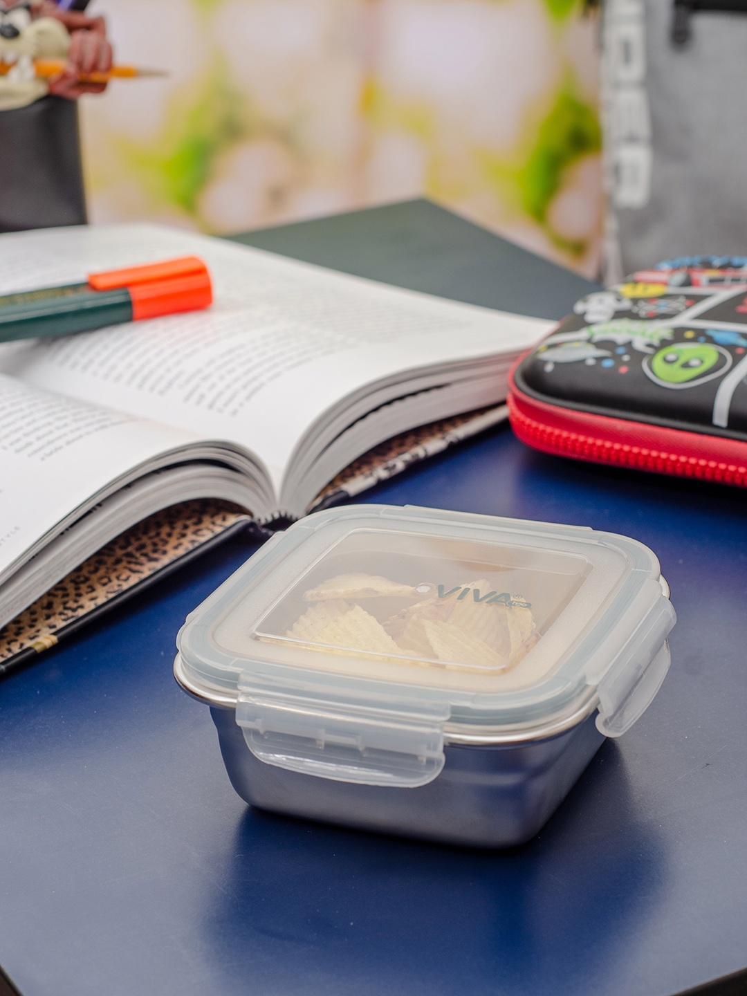 

VIVA h2o Set Of 2 Silver-Toned & Transparent Solid Stainless Steel Storage Boxes