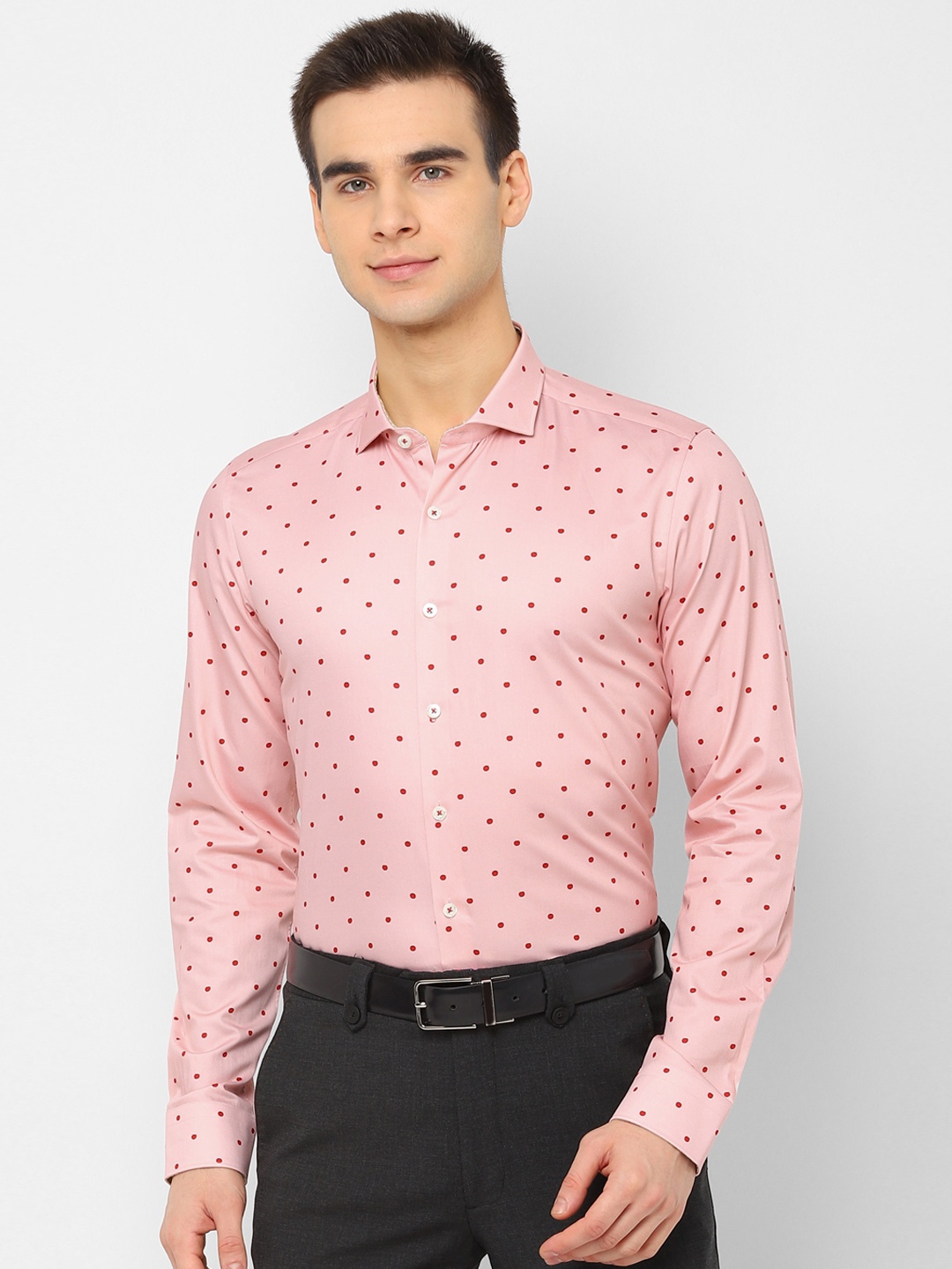 SIMON CARTER LONDON Men Pink Slim Fit Printed Formal Shirt