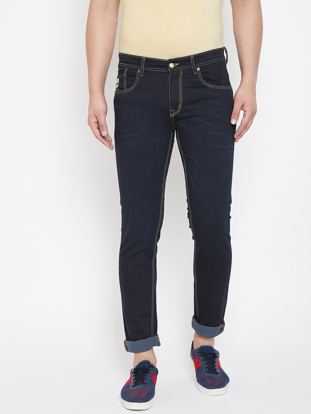 

American Archer Men Navy Blue Skinny Fit Low-Rise Clean Look Stretchable Jeans
